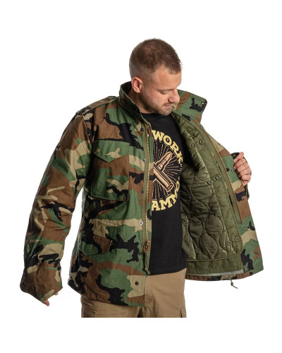Куртка Helikon-Tex M65 - NyCo Sateen, US Woodland (KU-M65-NY-03)