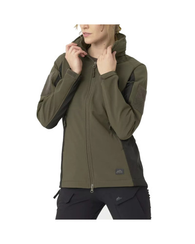 Куртка Helikon-Tex GUNFIGHTER - Shark Skin Windblocker жіноча, Taiga Green/Black (KU-GUW-FM-0901A)