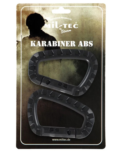 Карабін тактичний пластиковий Mil-Tec ABS (2 шт.), Black (15921002)