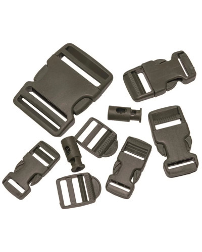 Набір пряжок Mil-Tec Fastex (9 шт.) BUCKLE SET, Olive (13458001)