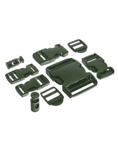 Набір пряжок Mil-Tec Fastex (9 шт.) BUCKLE SET, Olive (13458001)