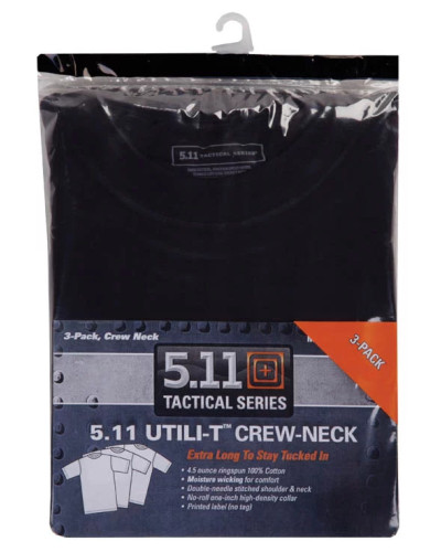 Футболка с коротким рукавом 5.11 Utili-T Crew - Three Pack (3 шт. в комплекте), Black (40016-019)