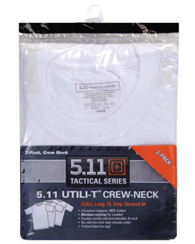 Футболка с коротким рукавом 5.11 Utili-T Crew - Three Pack (3 шт. в комплекте), White (40016-010)