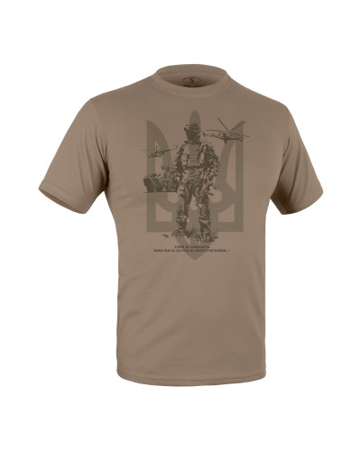 Футболка с рисунком Герои не умирают, Olive drab (UA281-29891-OD-KZ)