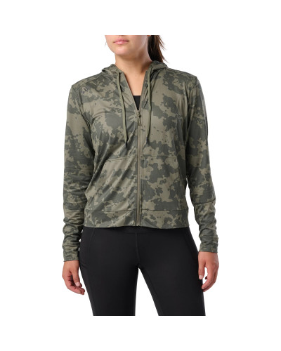 Реглан с капюшоном женский 5.11 Tactical PT-R Emily Full Zip, Ranger green camo (66022-419)