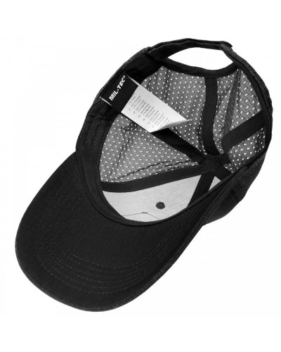 Кепка бейсболка Mil-Tec с сетчатой вставкой, Black (12317602)
