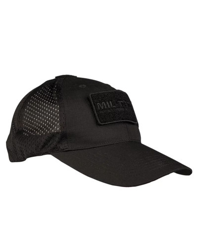 Кепка бейсболка Mil-Tec с сетчатой вставкой, Black (12317602)