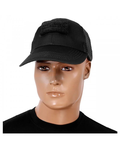 Кепка бейсболка Mil-Tec с сетчатой вставкой, Black (12317602)