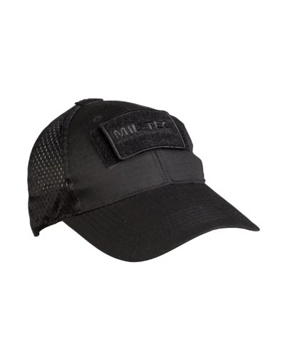 Кепка бейсболка Mil-Tec с сетчатой вставкой, Black (12317602)