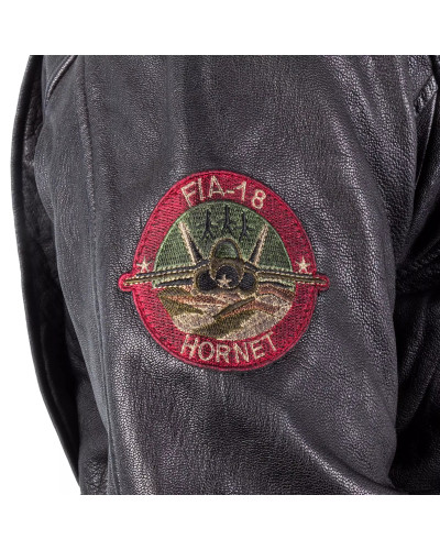 Куртка лётная кожаная Sturm Mil-Tec Flight Jacket Top Gun Leather with Fur Collar, Black (10470002)