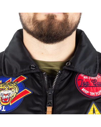 Куртка льотна демісезонна Sturm Mil-Tec Flight Jacket Top Gun Aie Force, Black (10430302)
