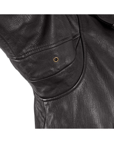 Куртка лётная кожаная Sturm Mil-Tec Flight Jacket Top Gun Leather with Fur Collar, Black (10470002)