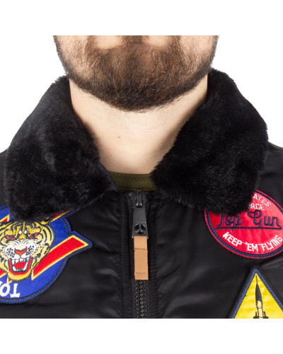 Куртка льотна демісезонна Sturm Mil-Tec Flight Jacket Top Gun Aie Force, Black (10430302)