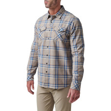 Рубашка тактическая 5.11 Tactical Gunner Plaid Long Sleeve Shirt, Badlands tan plaid