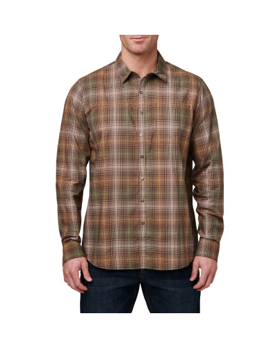 Сорочка тактична 5.11 Tactical Igor Plaid Long Sleeve Shirt, Umber brown plaid (72529-705)