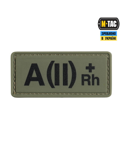 M-Tac нашивка группа крови A(II) Rh(+) PVC 25х60 Olive (51260001)