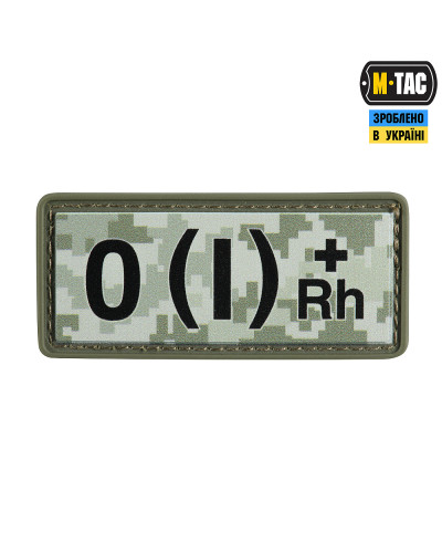 M-Tac нашивка група крові O(I) Rh(+) PVC 25х60 MM14 (51363030)