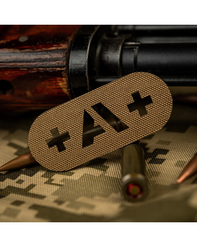 M-Tac нашивка группа крови +A+ сквозная Laser Cut Coyote (58228005)
