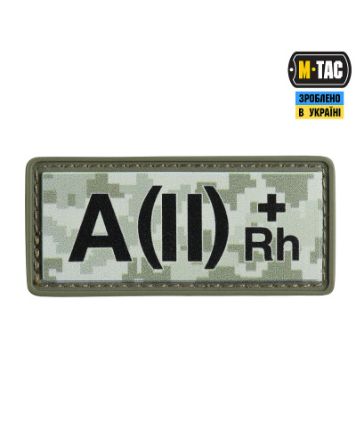 M-Tac нашивка группа крови A(II) Rh(+) PVC 25х60 MM14 (51360030)