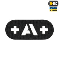M-Tac нашивка група крові +A+ наскрізна Laser Cut Black