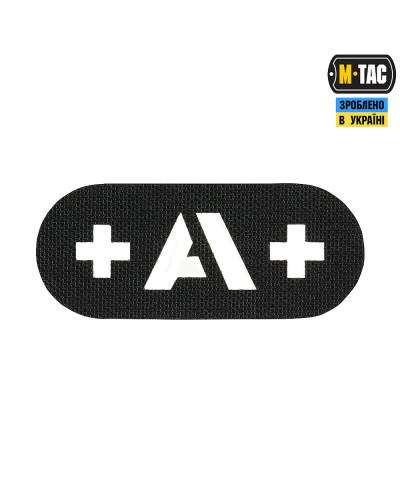 M-Tac нашивка група крові +A+ наскрізна Laser Cut Black (58228002)