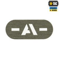 M-Tac нашивка група крові -A- наскрізна Laser Cut Ranger Green