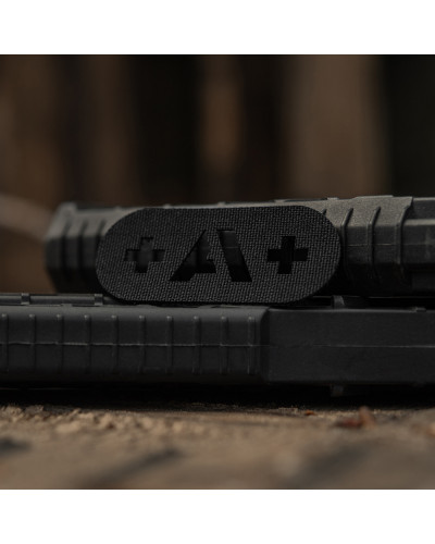 M-Tac нашивка група крові +A+ наскрізна Laser Cut Black (58228002)