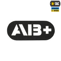 M-Tac нашивка група крові AB+ наскрізна Laser Cut Black