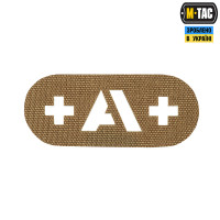 M-Tac нашивка група крові +A+ наскрізна Laser Cut Coyote