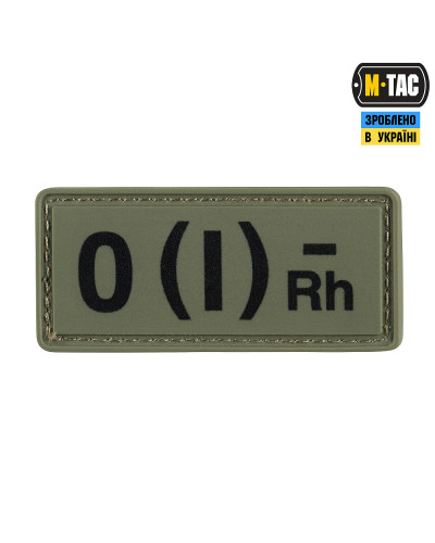 M-Tac нашивка група крові O(I) Rh(-) PVC 25х60 Olive (51262001)