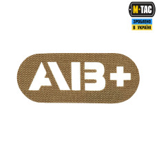 M-Tac нашивка группа крови AB+ сквозная Laser Cut Coyote
