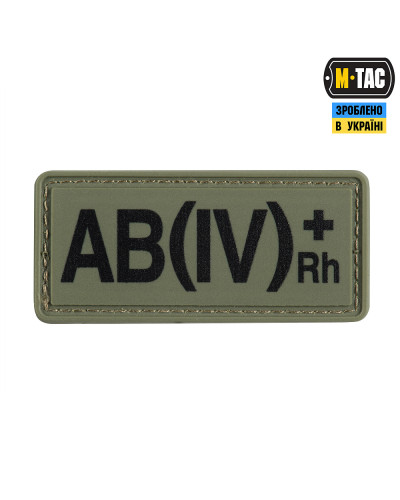 M-Tac нашивка група крові AB(IV) Rh(+) PVC 25х60 Olive (51266001)