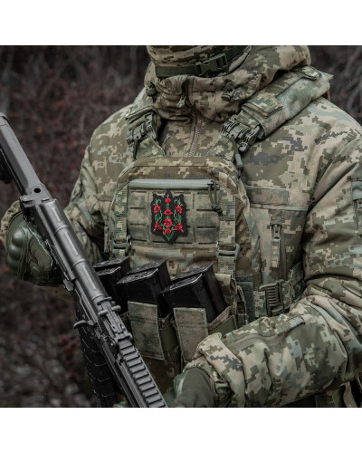 M-Tac нашивка Тризуб Красный мак (вышивка) Black (51405002)