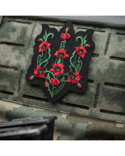 M-Tac нашивка Тризуб Красный мак (вышивка) Black (51405002)