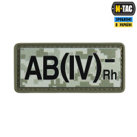 M-Tac нашивка група крові AB(IV) Rh(-) PVC 25х60 MM14