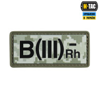 M-Tac нашивка група крові B(III) Rh(-) PVC 25х60 MM14