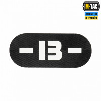 M-Tac нашивка група крові -B- наскрізна Laser Cut Black