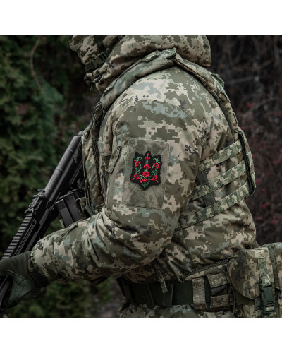 M-Tac нашивка Тризуб Красный мак (вышивка) Black (51405002)