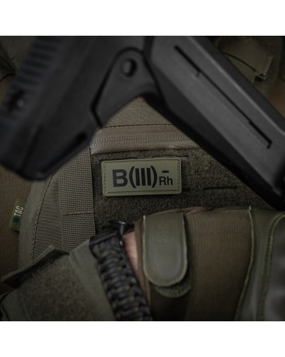 M-Tac нашивка группа крови B(III) Rh(-) PVC 25х60 Olive (51264001)