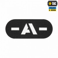 M-Tac нашивка група крові -A- наскрізна Laser Cut Black