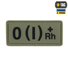 M-Tac нашивка група крові O(I) Rh(+) PVC 25х60 Olive