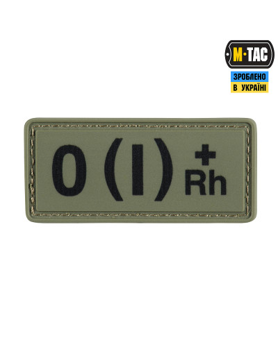 M-Tac нашивка группа крови O(I) Rh(+) PVC 25х60 Olive (51263001)