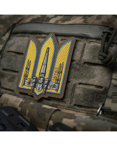 M-Tac нашивка Тризуб UA-Wing (вишивка) Coyote (51373005)
