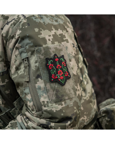 M-Tac нашивка Тризуб Красный мак (вышивка) Black (51405002)