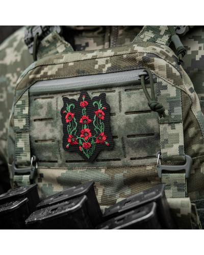 M-Tac нашивка Тризуб Красный мак (вышивка) Black (51405002)