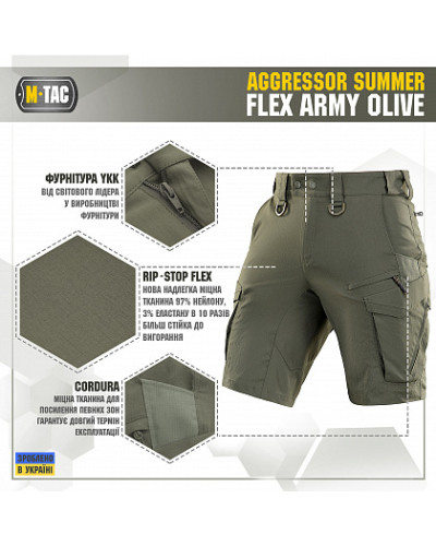 M-Tac шорты Aggressor Summer Flex Army Olive (20472062)