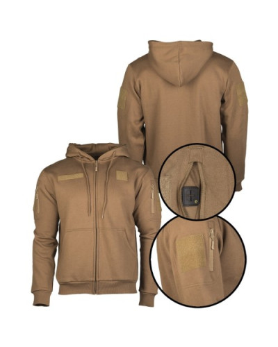 Реглан з капюшоном на блискавці Mil-tec TACTICAL HOODIE, Coyote (11472019)