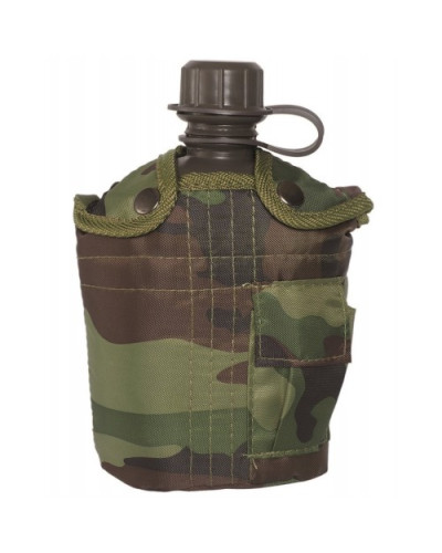 Фляга Mil-Tec в чохлі з підсклянником US, Woodland (14506020)