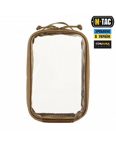 M-Tac органайзер утилитарный прозрачный Elite Small (22х14 см) Coyote (10147005-S)
