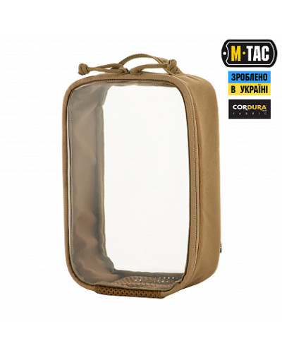 M-Tac органайзер утилитарный прозрачный Elite Small (22х14 см) Coyote (10147005-S)